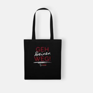 Tragetasche "Geh Deinen Weg" von NANÉE, Henkellänge: ca. 30 cm, Fassungsvermögen: 10 Liter, Leichte Stoffqualität: 140 g/m², Material: 100% Baumwolle